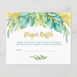 Chá de Bebê Sorteio de Fraldas Inserção Eucalipto 