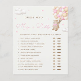 Chá de Bebê Urso Teddy Rosa - Mãe ou Pai Jogo