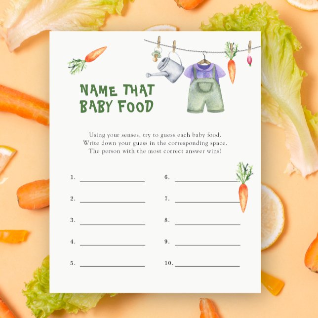 Chá de bebê vegetariano - Nomeie a comida do bebê (Criador carregado)