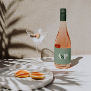 Chá de Casais de Tipografia Verde e Branco da Sage