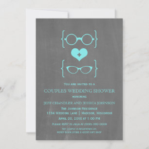 Chá de Casais de Vidros Geeky Chalkboard Convite