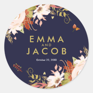 Chá de casamento adesivo de envelope de outono Flo