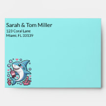 Chá de Chá de fraldas de Tubarão Azul-Kawaii, Cute