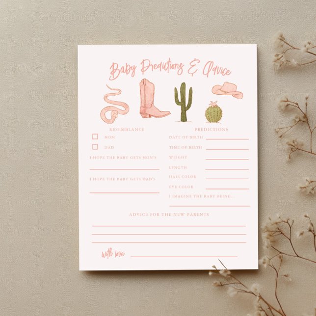 Chá de Cowgirl Predições e Cartão de Aconselhament (Criador carregado)