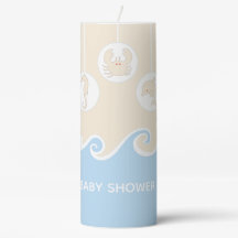 Chá de fraldas 3 x 8" Pillar Candle Beach Mobile