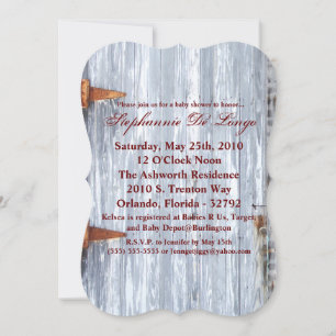 Chá de fraldas 5 x 7 Convite Lave Branca De Madei