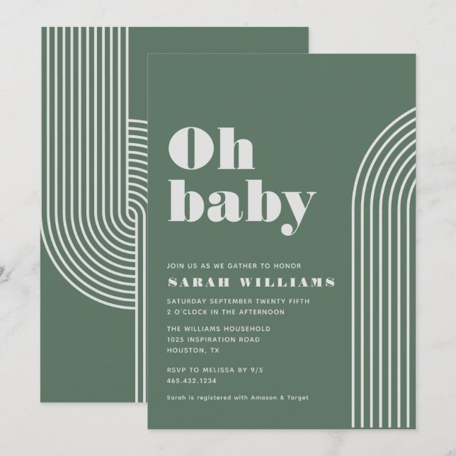 Chá de fraldas Abstrato | Convite (Frente/Verso)