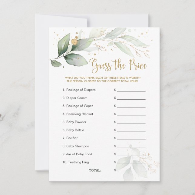 Chá de fraldas adivinha a folhagem verde do jogo d (Frente)