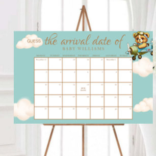 Chá de fraldas Adivinha O Poster De Calendário De 