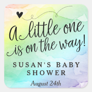 Chá de fraldas Arco-Íris Obrigado Etiqueta