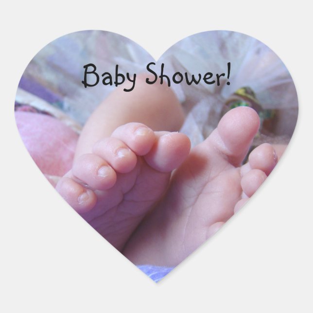 Chá de fraldas autocolante em forma de coração sel (Frente)