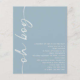 Chá de fraldas Azul Dusty com Script de Orçamento
