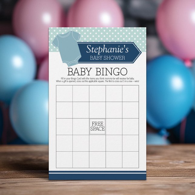 Chá de fraldas Bingo - Jogo de Bolinhas Cute Boy (Custom Baby Shower Games)