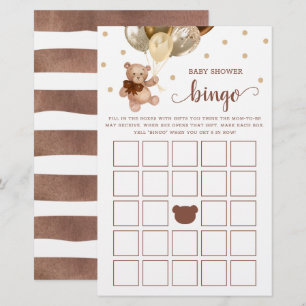 Chá de fraldas Bingo Jogo Oferece Urso de Teddy Bi