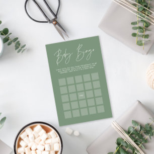Chá de fraldas bingo moderno verde