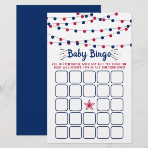 Chá de fraldas Bingo Vermelho, Branco E Azul