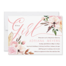 Chá de fraldas Boho, Convite Floral Por Aquarela