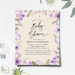 Chá de fraldas Boho Lilac Florals de Orçamento Con