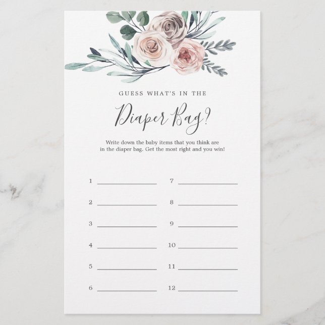 Chá de fraldas Boho Rosa adivinha o que há na Fral (Frente)