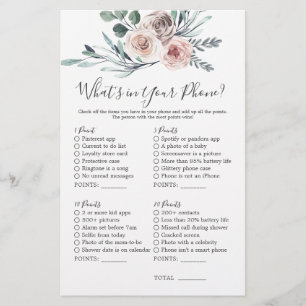 Chá de fraldas Boho Rosa O que há no seu telefone