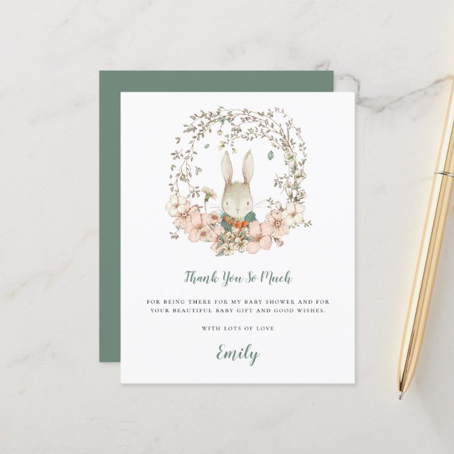 Chá de fraldas Bonito Coelhinho Sábado Muito Obrig (Frente/Verso In Situ)