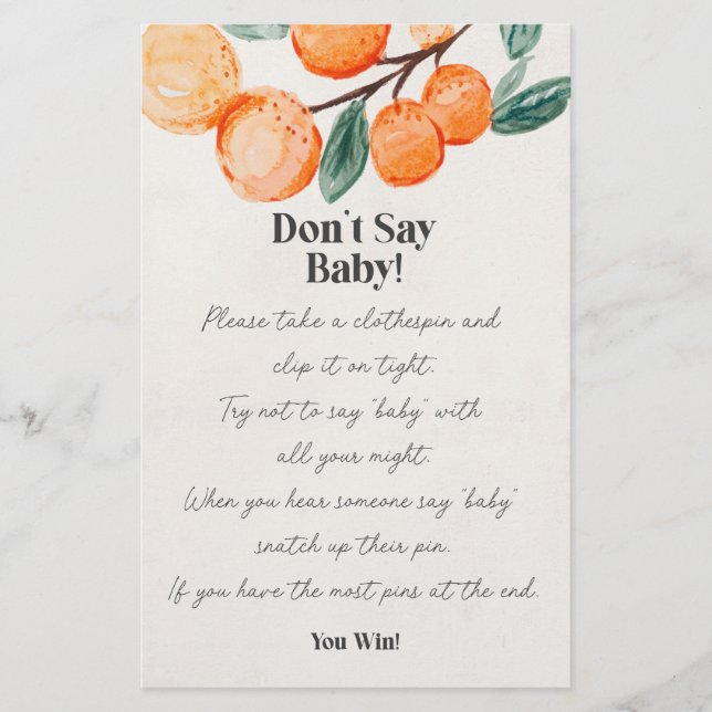 chá de fraldas bonito não diz jogo de bebê (Frente)