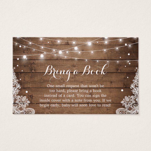 Chá de fraldas Book Request Rush Winter Snow Lace (Frente)