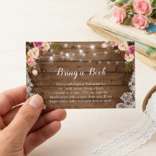 Chá de fraldas Book Request Rustic Pink Floral Lac