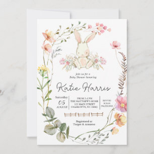 Chá de fraldas Bunny, Convite para bebê coelho