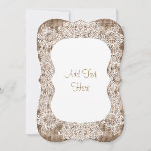 Chá de fraldas Burlap e Lace Adicionar Convite de