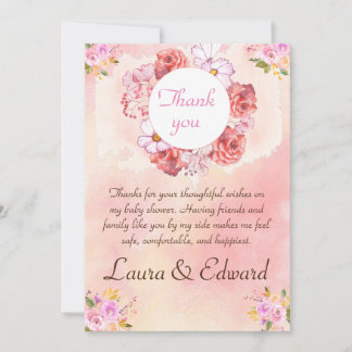 Chá de fraldas - cartão de agradecimento