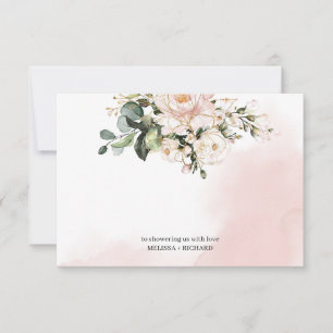 Chá de fraldas cartões de agradecimentos nota cor-