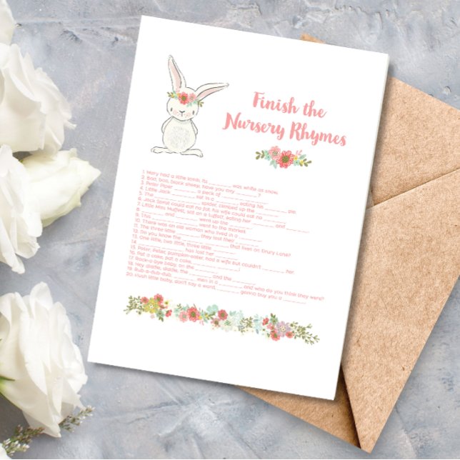 Chá de fraldas Conclua o Cartão de Jogo Rhymes de  (Criador carregado)