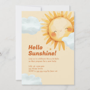 Chá de fraldas Convite Alô Sunshine