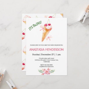 Chá de fraldas convite. São gêmeos! Convite