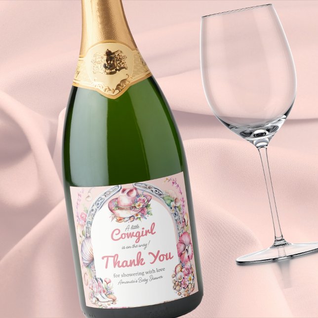 Chá de fraldas Costeiro Rosa-Rosa-Pequena Cowgirl  (Criador carregado)