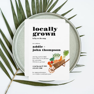 Chá de fraldas crescido localmente Convite Mín