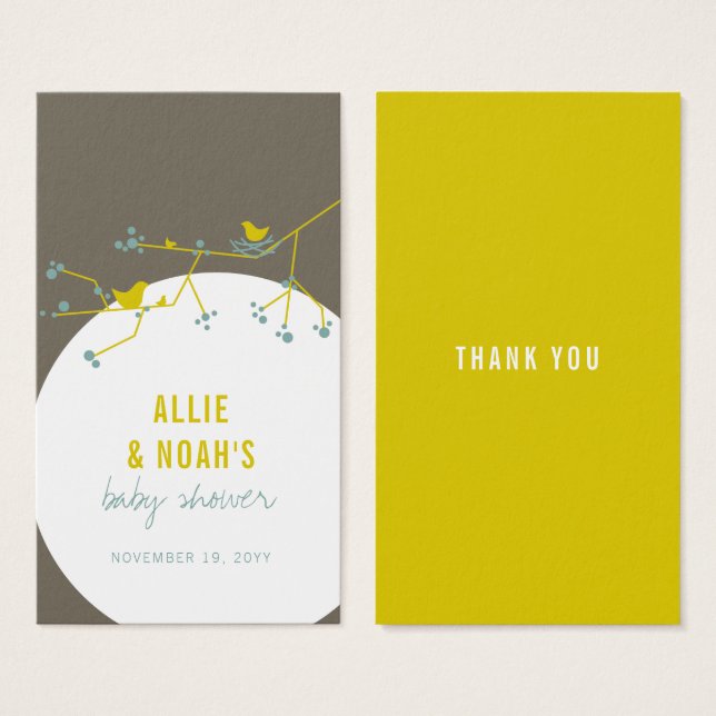 Chá de fraldas da família de aves de aninhamento T (Frente & Verso)