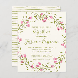 Chá de fraldas da Flor de Jardim Rosa Na moda de O