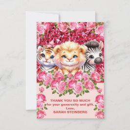 Chá de fraldas da garota Obrigado Cartões