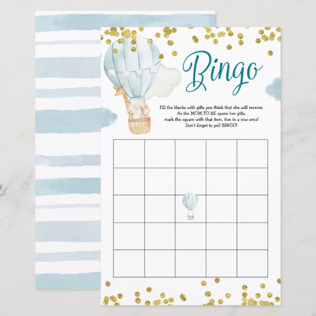 Chá de fraldas da selva de balões de ar quente Bin (Frente/Verso)