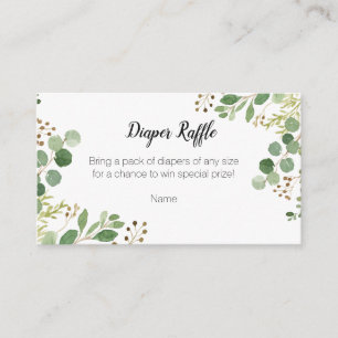 Chá de fraldas das hortaliças - cartão do Raffle