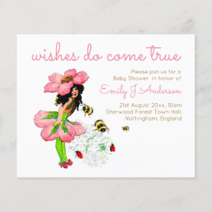 Chá de fraldas de Abelhas Rosa-Rosa Fada de Flor V