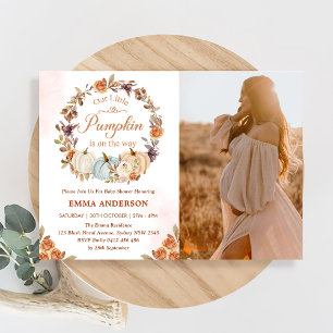 Chá de fraldas de abóbora Convite de festas Floral