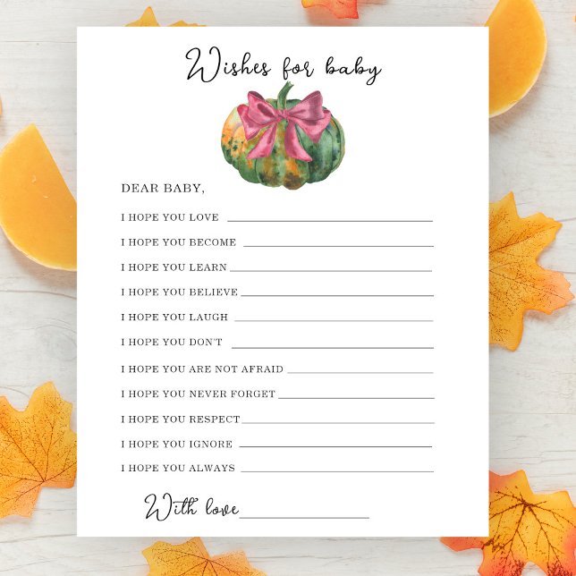 Chá de fraldas de abóbora de aquarela - desejos de (Criador carregado)