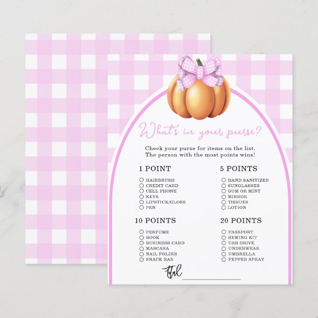 Chá de fraldas de abóbora O que há no seu jogo de  (Frente/Verso)