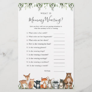 Chá de fraldas de animais florestais O que Veste a