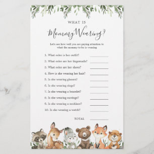 Chá de fraldas de animais florestais O que Veste a