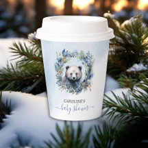 Chá de fraldas de Aquarela do Urso Inverno