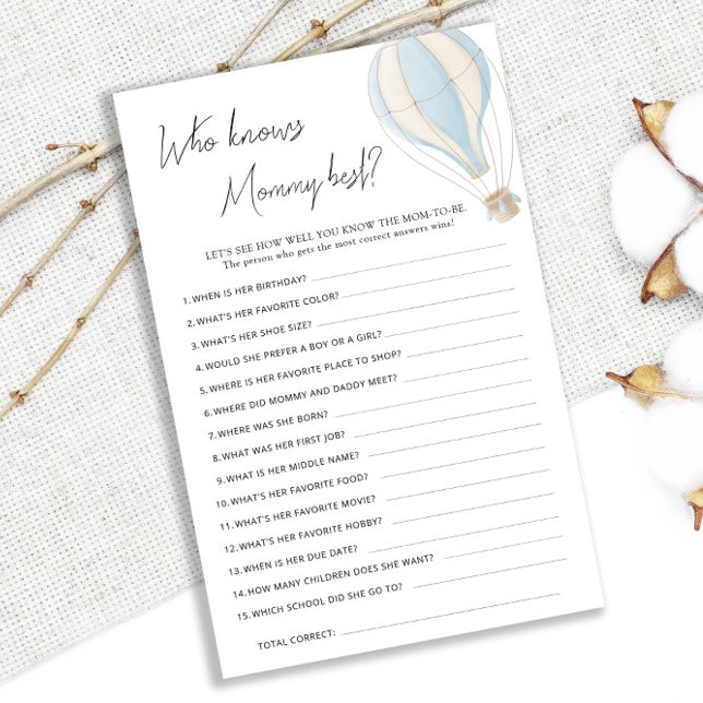 Chá de fraldas de balão de ar quente azul conhece  (Criador carregado)